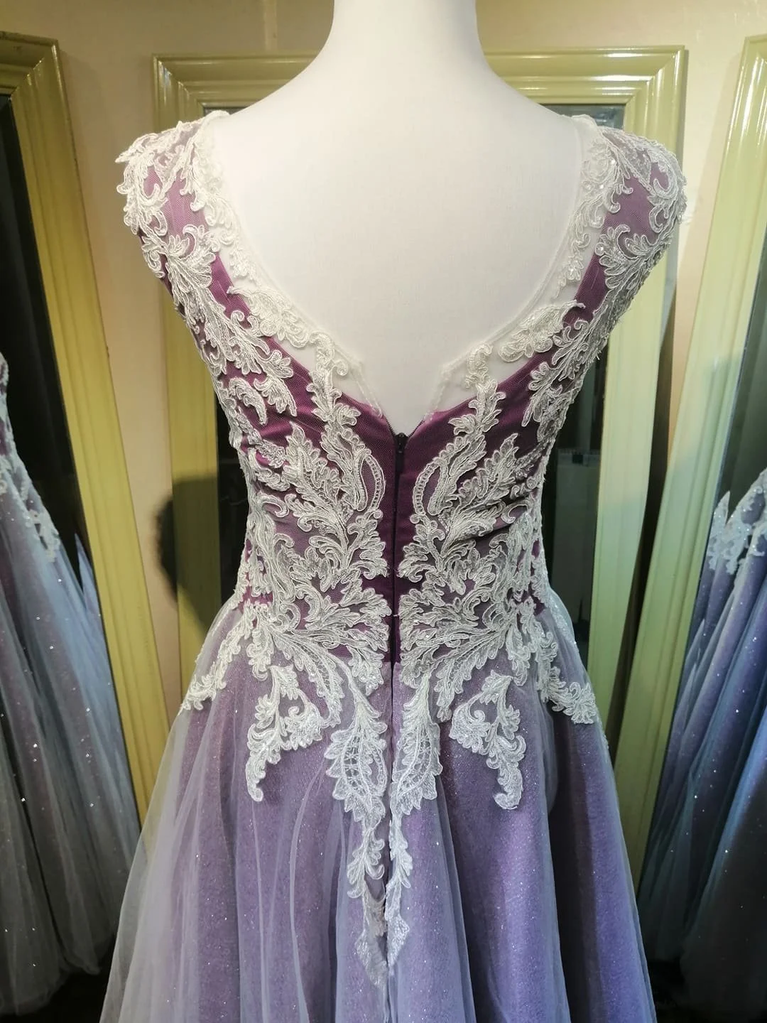 Purple and white lace dress online